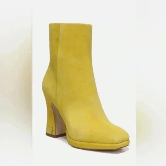 Sam Edelman Jaye Platform suede boots size 7.5 sunny yellow color. - Picture 1 of 16